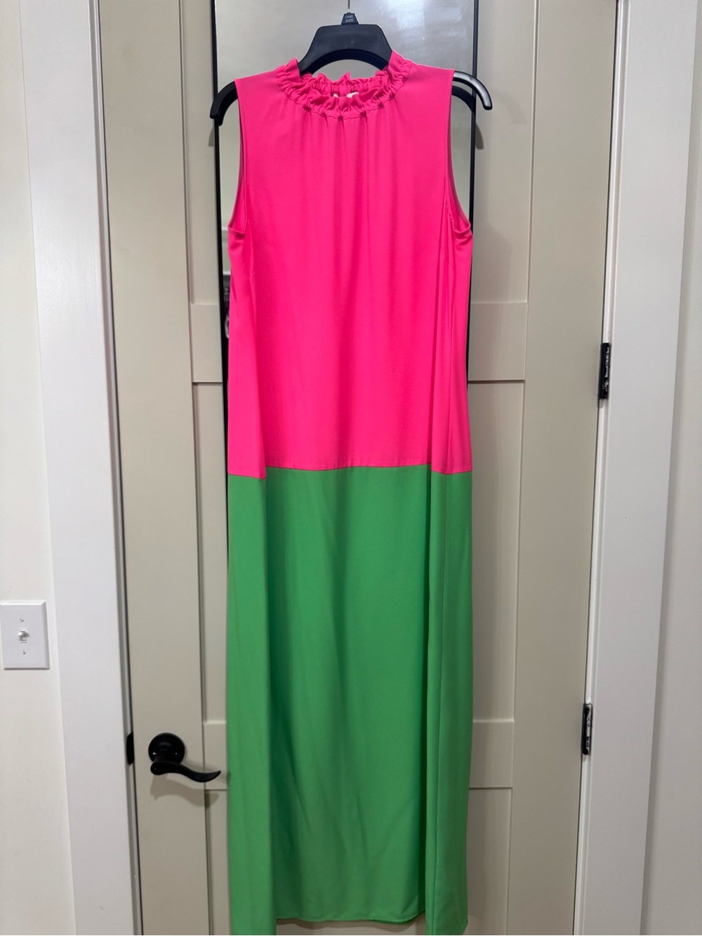 Sail to Sable Pink and Green Colorblock Maxi Dress